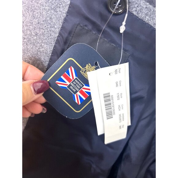 NWT J. Crew Ludlow Blazer Men’s 38R Gray Wool Moon Yorkshire Suede Patches READ - Picture 6 of 16